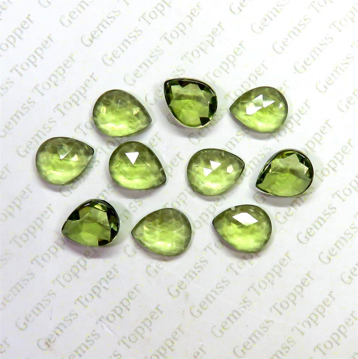 Moldavite 9x12 mm Pear Rose Cut
